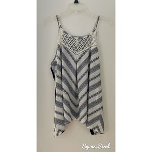 Navy Blue and White Top